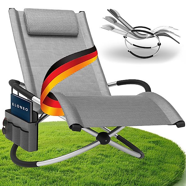 Relax-Schaukelliege inkl. Seitentasche Grau-kariert Ohne Auflage günstig online kaufen