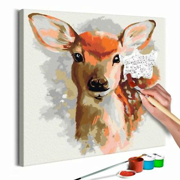 artgeist Malen nach Zahlen Niedliches Hirschkälbchen mehrfarbig Gr. 40 x 40 günstig online kaufen