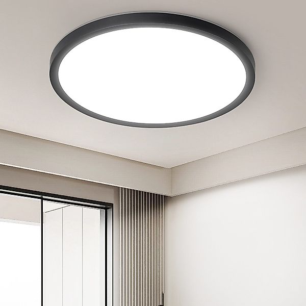 Nettlife LED Deckenleuchte Flach Schlafzimmer Schwarz günstig online kaufen