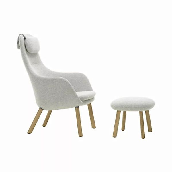 Set Sessel & Fußstütze HAL Lounge textil grau / Stoff - Vitra - Grau günstig online kaufen