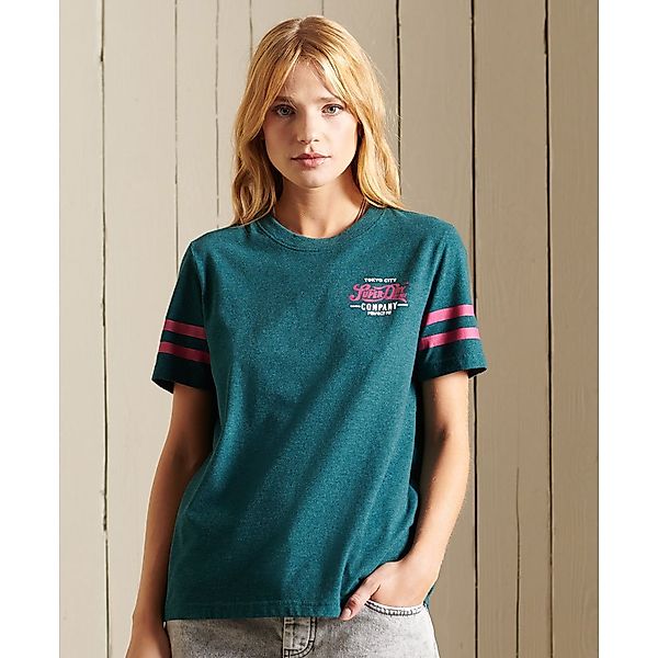 Superdry Script Style Col Kurzarm T-shirt L Teal Marl günstig online kaufen
