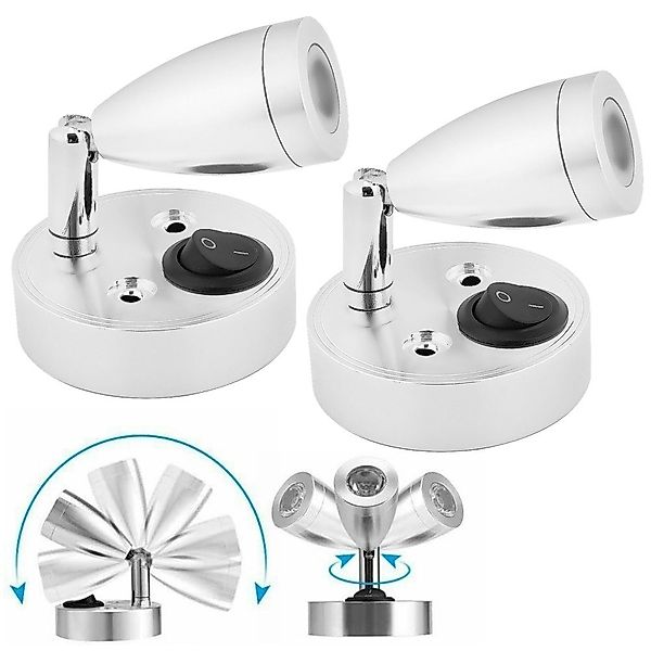 LETGOSPT Wandleuchte 2x 12V LED Leselampe günstig online kaufen