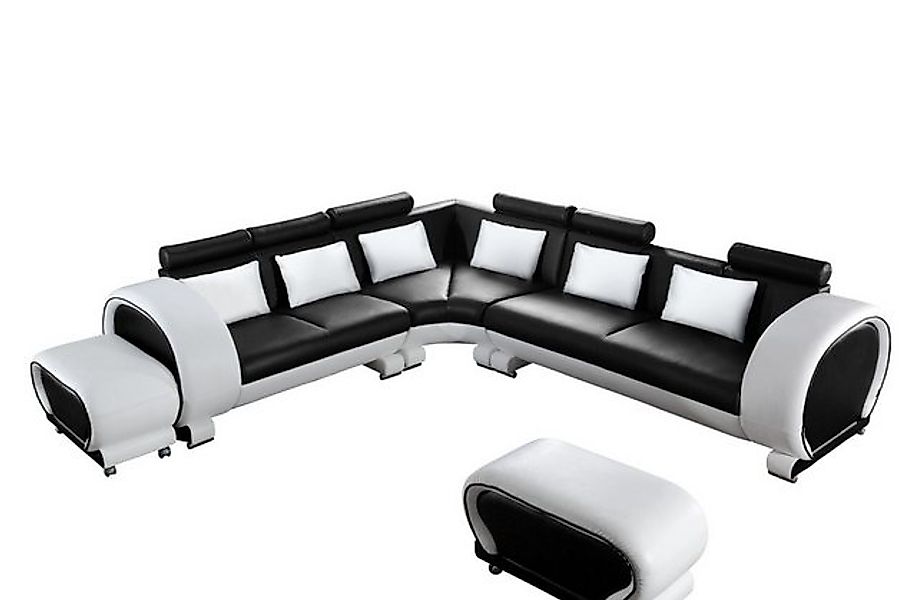 Salottini Ecksofa Ecksofa Callisto Leder Eckcouch von Salottini schwarz, Fe günstig online kaufen