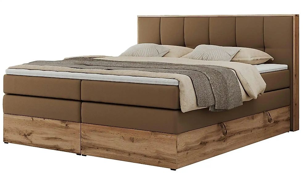 Boxspringbett mit Bettkasten Albero 1 King ¦ braun ¦ Maße (cm): B: 208 H: 1 günstig online kaufen