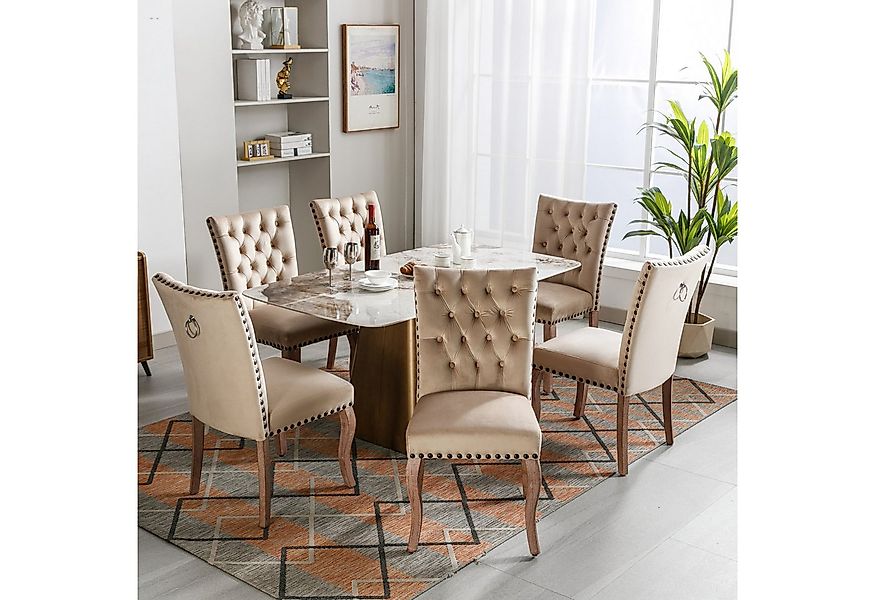 Flieks Esszimmerstuhl (Set, 6 St), 6er Set Polsterstühle Küchenstühle Samt günstig online kaufen