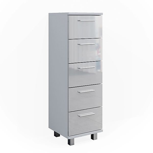 Vicco Midischrank Ilias, Weiß Hochglanz, 30 x 95 cm günstig online kaufen