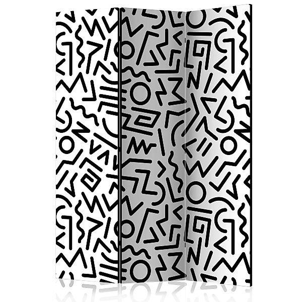 3-teiliges Paravent - Black And White Maze [room Dividers] günstig online kaufen