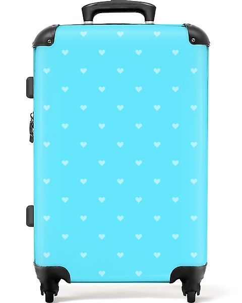 NoBoringSuitcases.com© Hartschalen-Trolley Herzen - Blau - günstig online kaufen