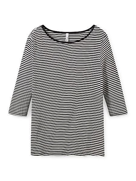 Sheego 3/4-Arm-Shirt "Große Größen", aus Rippware mit garngefärbten Ringeln günstig online kaufen