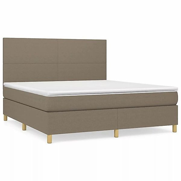 vidaXL Boxspringbett mit Matratze Taupe 160x200 cm Stoff1378433 günstig online kaufen