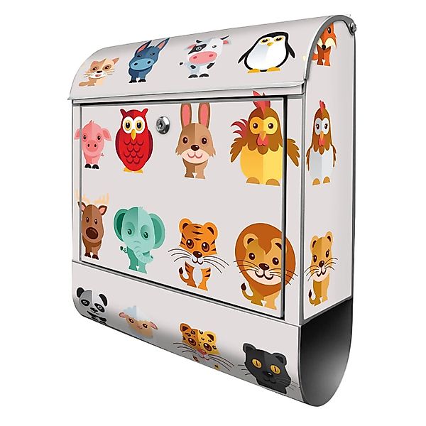 Banjado Design Briefkasten Silber Pulverbeschichtet 39x47x14cm 2 Schlüssel günstig online kaufen