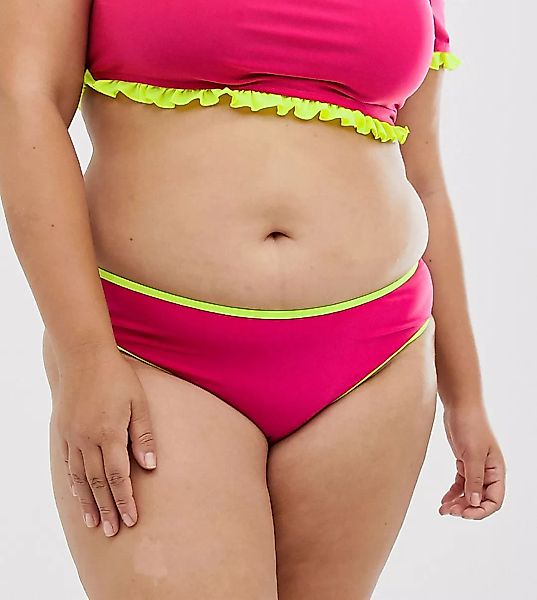 Brave Soul Plus – Bikinihose mit kontrastierendem Besatz-Mehrfarbig günstig online kaufen