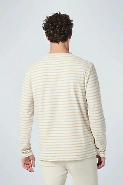 No Excess Langarm-T-Shirt Stripe Beige - Größe 3XL günstig online kaufen