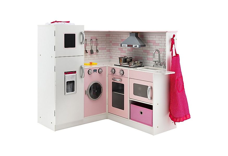 COSTWAY Spielküche Kinderküche holz, mit Sound und Licht, inkl. Spielzubehö günstig online kaufen