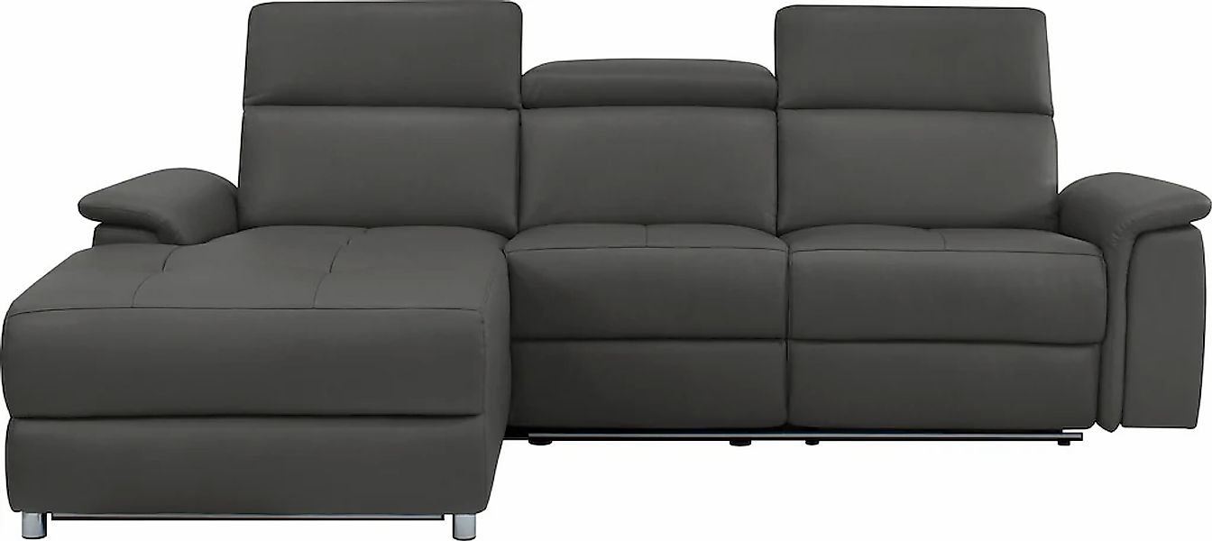 Home affaire Ecksofa "Pareli, L-Form, 259cm,m. Recamiere, Echtleder, Kunstl günstig online kaufen