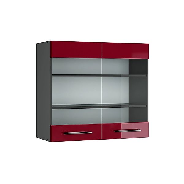 Vicco Glashängeschrank Fame-Line, Bordeaux Hochglanz/Anthrazit, 80 cm (1-St günstig online kaufen