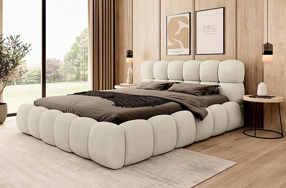 Compleo Polsterbett BUBBLE boucle Designerbett 140/160/180x200 günstig online kaufen