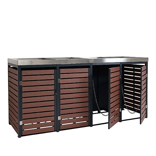 Proregal 4er Mülltonnenverkleidung Mit Pflanzkasten HxBxT 124x265x84 cm Wal günstig online kaufen