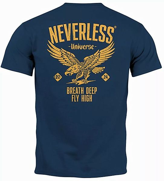 Neverless Print-Shirt Herren T-Shirt Backprint Herren Adler Eagle Print Ret günstig online kaufen