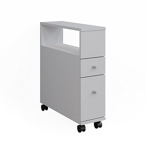 Vicco Badschrank Fynn Weiß 18 x 62 cm mit 2 Schubladen günstig online kaufen