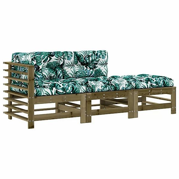 vidaXL 3-tlg Garten-Lounge-Set mit Kissen Kiefernholz Imprägniert Modell 25 günstig online kaufen