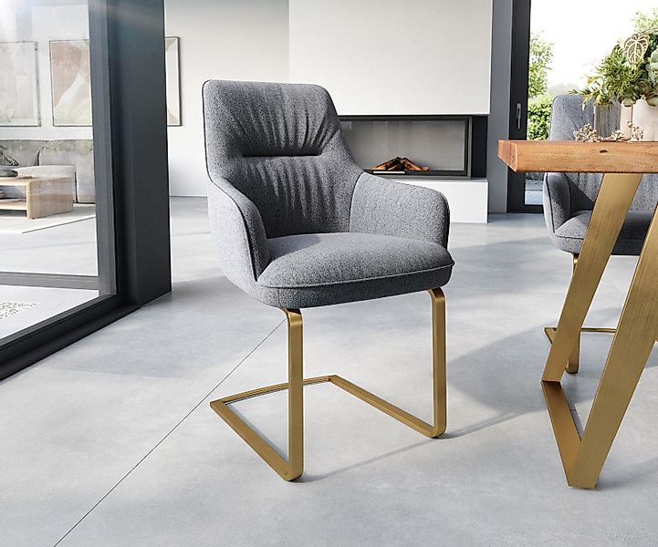 DELIFE Polsterstuhl Zelia-Flex, mit Armlehnen Freischwinger günstig online kaufen