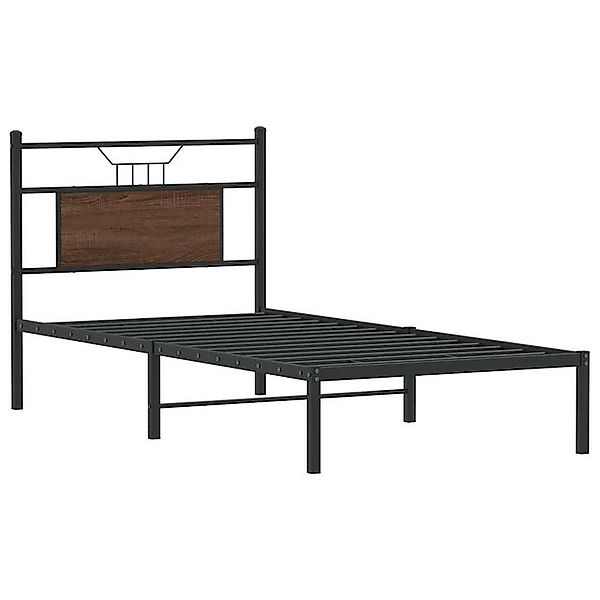 vidaXL Bett Bettgestell ohne Matratze Braun Eiche 75x190 cm Holzwerkstoff günstig online kaufen