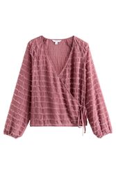 Next Blusenshirt Langärmeliges, puscheliges Ballett-Wickeltop (1-tlg) günstig online kaufen