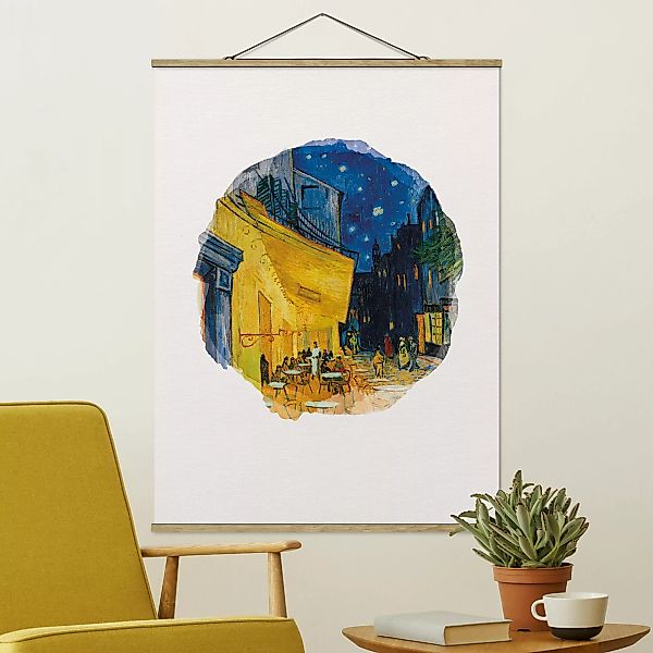 Stoffbild Kunstdruck mit Posterleisten - Hochformat Wasserfarben - Vincent günstig online kaufen