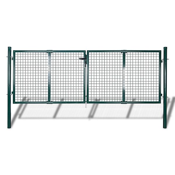 vidaXL Zauntor Stahl 306 x 100 cm Grün 42979 günstig online kaufen
