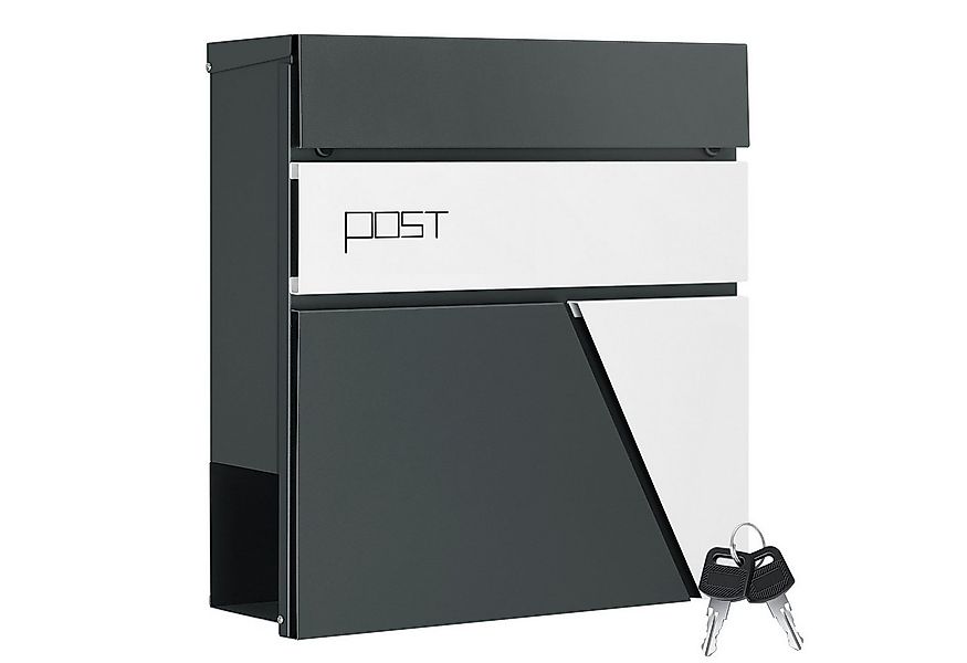 Woltu Wandbriefkasten (1-St), mit Zeitungsfach, mit Schloss 2 Schlüsseln, 3 günstig online kaufen
