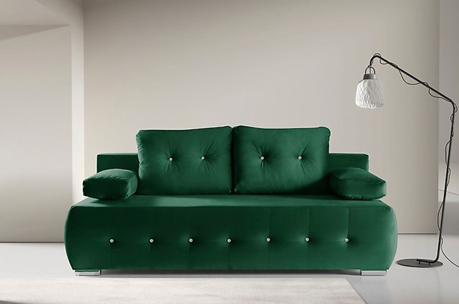 WERK2 Schlafsofa »Monaco Design Bettsofa, pflegeleichter Samtoptik Bezug, B günstig online kaufen