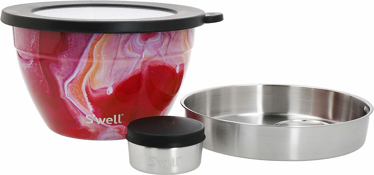 S'well Salatschüssel »S'well Calacatta Gold Salad Bowl Kit, 1.9L«, 3 tlg., günstig online kaufen