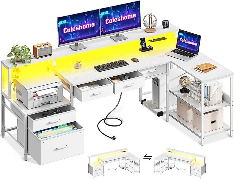 LuxusKollektion Eckschreibtisch Schreibtisch L Form 175x100cm günstig online kaufen