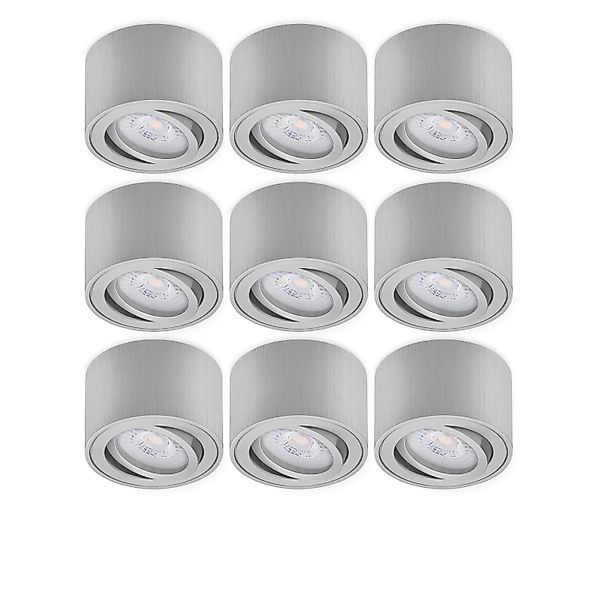 Oktaplex 9er Set Aufputz Strahler Lile S Schwenkbar inkl. LED-Module Warmwe günstig online kaufen