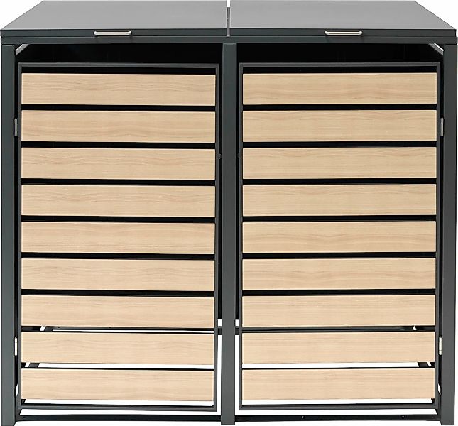 Westmann Mülltonnenbox 2-fach 240 Liter Holzoptik günstig online kaufen