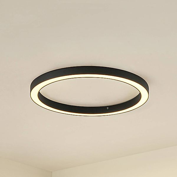 Lucande LED-Deckenlampe Neor, schwarz, Ø 60 cm, CCT, dimmbar günstig online kaufen