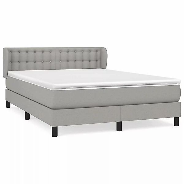 vidaXL Boxspringbett mit Matratze Hellgrau 140x190 cm Stoff1396070 günstig online kaufen