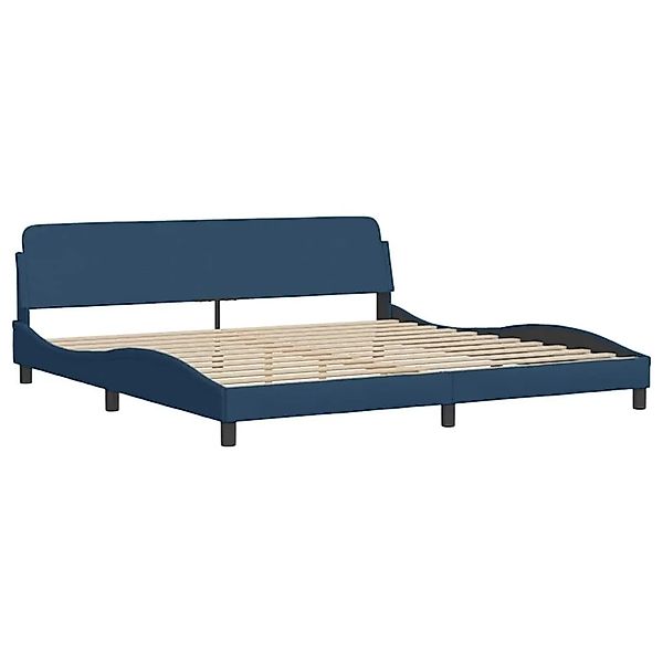 vidaXL Bettgestell Dover Blau 200x200 cm Stoff 373251 günstig online kaufen