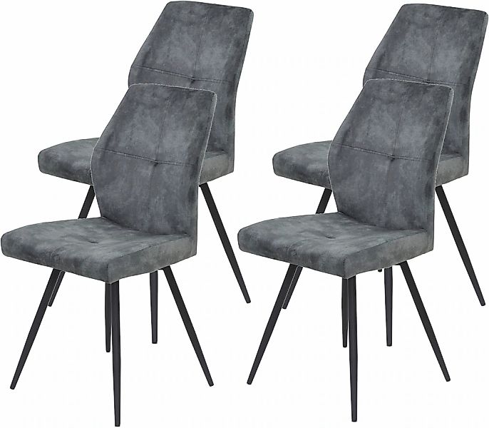 HELA 4-Fußstuhl "ALLY", (Set), 4 St., Microfaser VINTAGE-Polyester, 4-Fuß, günstig online kaufen
