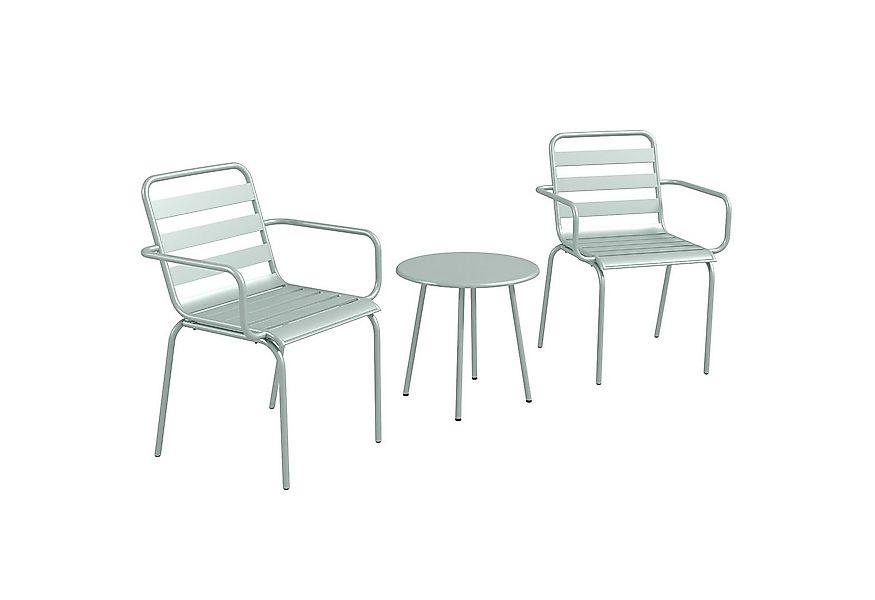 Outsunny Balkonset Bistroset Gartenmöbel Set mit 1 Couchtisch, 2 Stapelbare günstig online kaufen