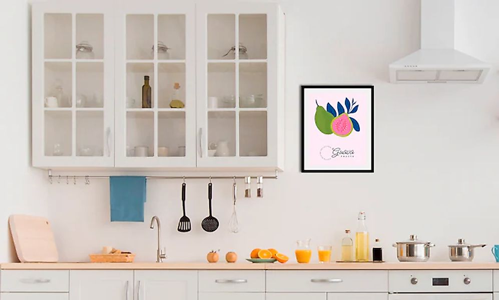 queence Bild »Guava«, Obst-Obst Bilder-Essen-Lebensmittel-Kunst-Schriftzug- günstig online kaufen