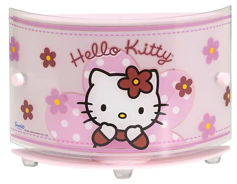 Kinder Nachttischlampe Hello Kitty Breite 22 cm rosa 1-flammig halbrund günstig online kaufen