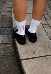 MELA Socken Unisex Gerippte Socken Stickerei günstig online kaufen