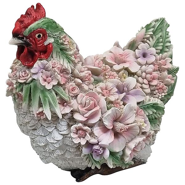Fachhandel Plus Tierfigur Huhn mit Blumendekor günstig online kaufen