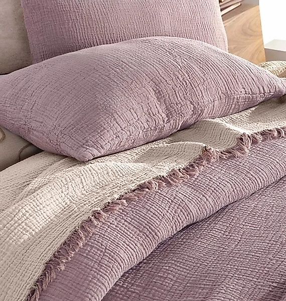 Wohndecke Bio-Musselin Wende Wohndecke in Lila, günstig online kaufen