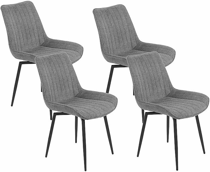 HELA 4-Fußstuhl "NEWPORT", (Set), 4 St., Microfaser-Webstoff, 4-Fuß,XL-Sitz günstig online kaufen