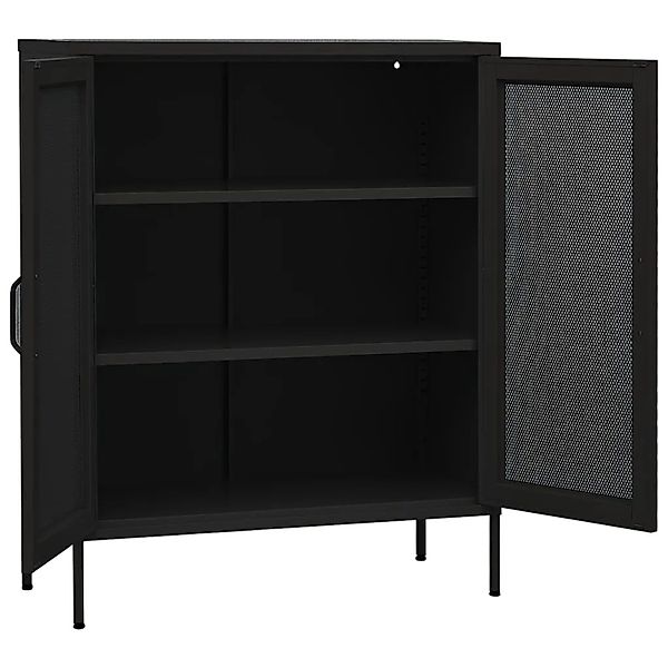 vidaXL Lagerschrank Schwarz 80x35x101,5 cm Stahl Modell 4 günstig online kaufen