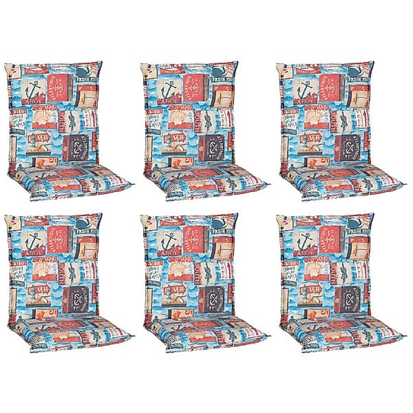 Beo Sitzauflage Niedriglehner Togo 6er Set Maritim Hellblau günstig online kaufen
