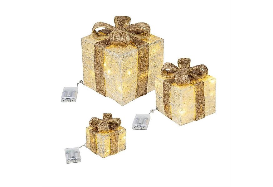 MARELIDA LED Dekolicht LED Geschenkboxen beleuchtet Schleife Weihnachtsdeko günstig online kaufen